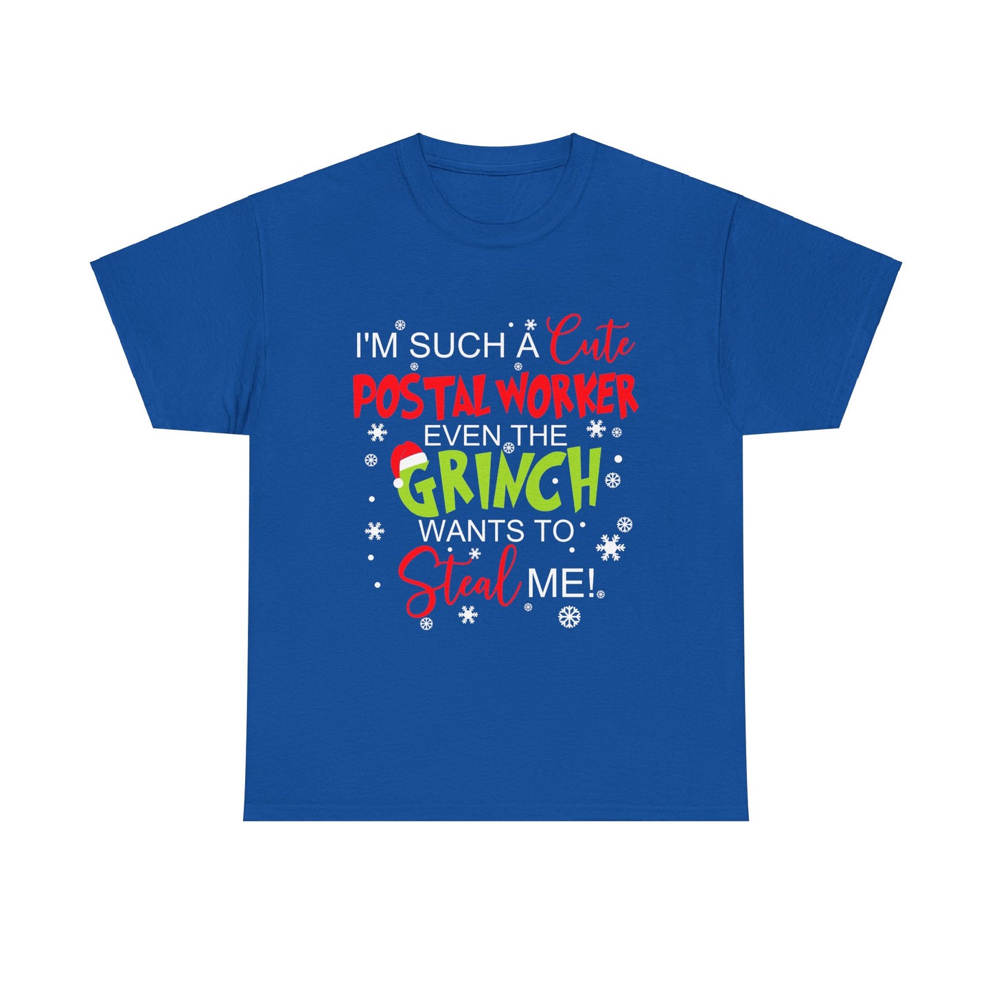 Grinch Christmas Postal Worker Tee - Funny Holiday Gift, Unisex Heavy Cotton T-Shirt, Cute Postal Service Shirt, USPS,