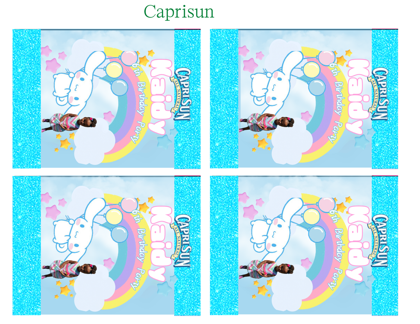 Cinnamoroll Party Favor Template (Digital Download Editable in Canva)
