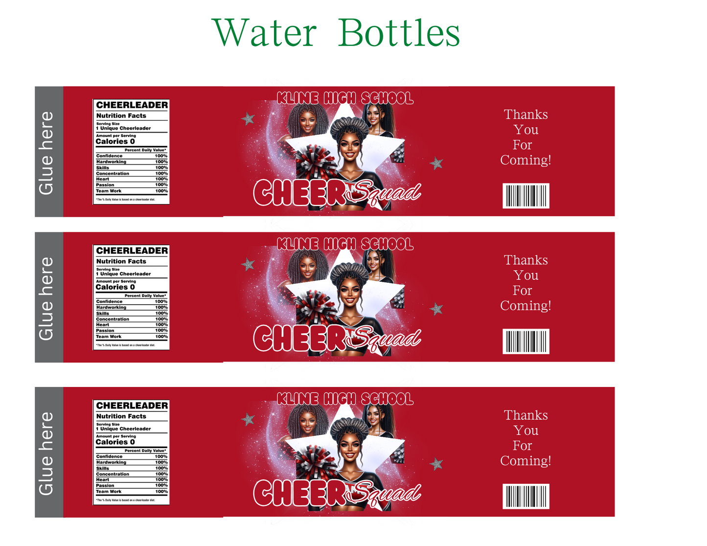 Cheerleader Party Favor Template (Digital Download Editable in Canva)