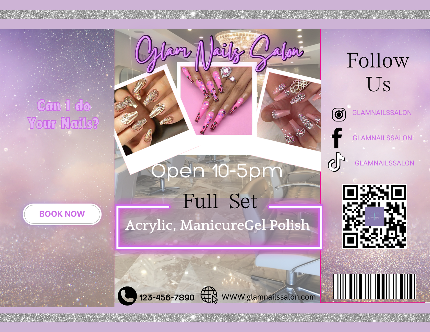 Nail Salon Party Favor Template (Digital Download Editable in Canva)