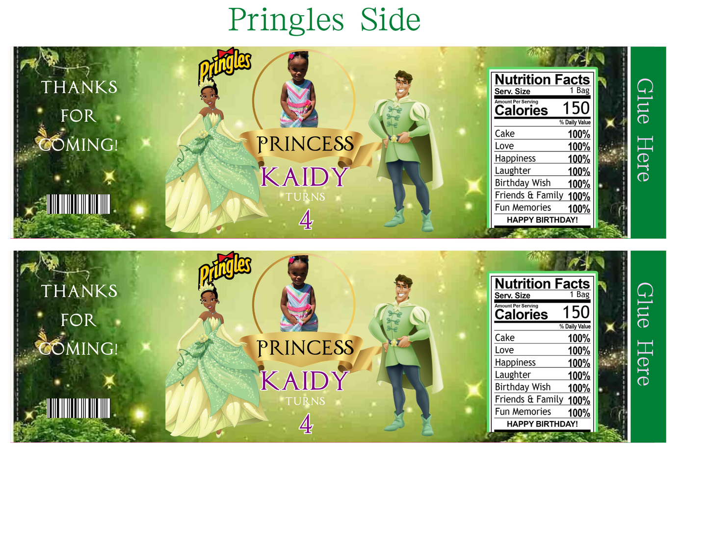 Princess Party Favor Template (Digital Download Editable in Canva)