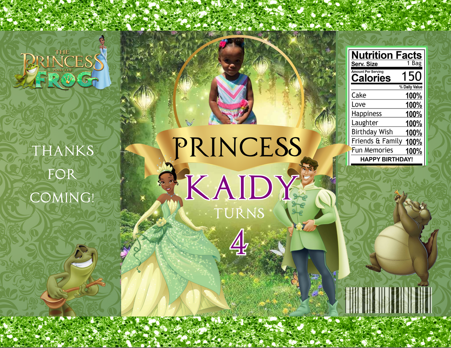 Princess Party Favor Template (Digital Download Editable in Canva)