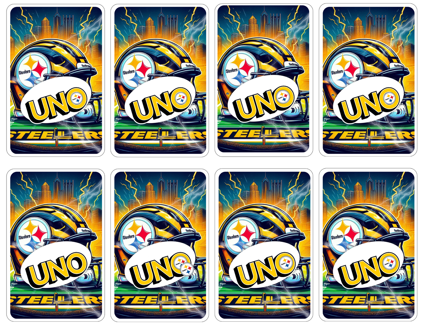 Steelers Editable UNO Cards with box, Mockup included (Digital Download Editable in Canva)