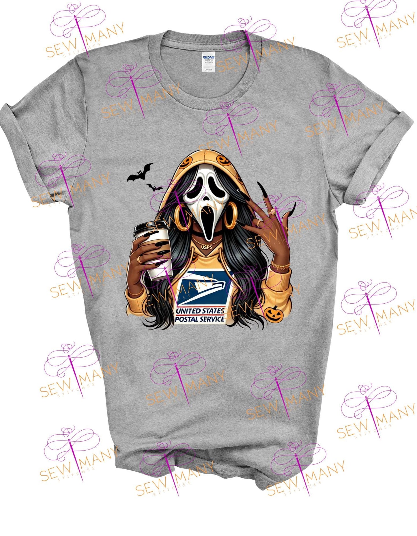 Halloween Ghostface Inspired Postal T-Shirt | Hip-Hop Legend Graphic Tee, gift, mailman, USPS, United States Postal Service