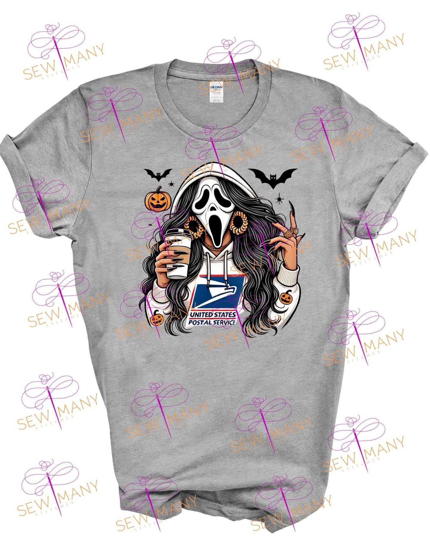 Halloween Ghostface Inspired Postal T-Shirt | Hip-Hop Legend Graphic Tee, gift, mailman, USPS, United States Postal Service
