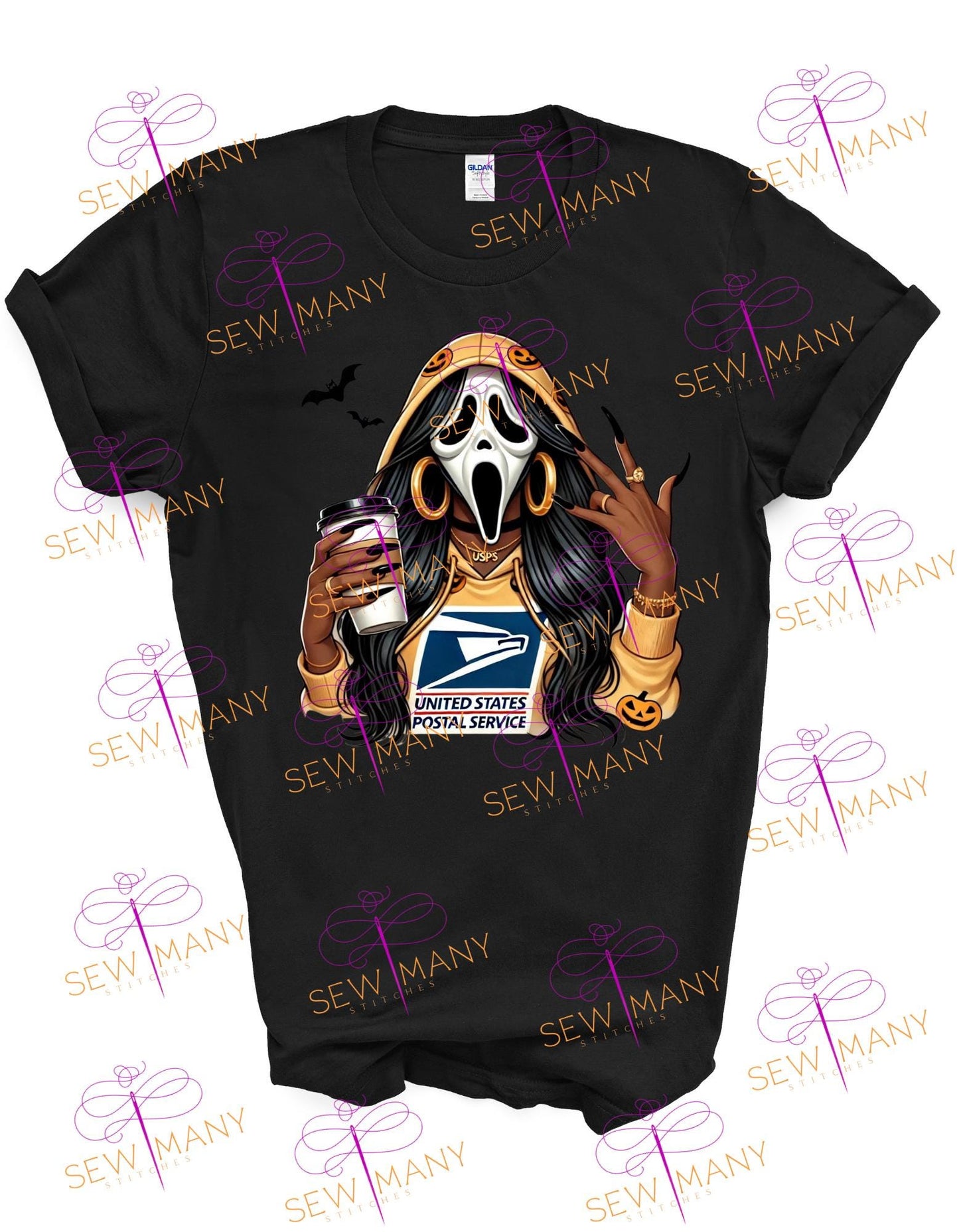 Halloween Ghostface Inspired Postal T-Shirt | Hip-Hop Legend Graphic Tee, gift, mailman, USPS, United States Postal Service