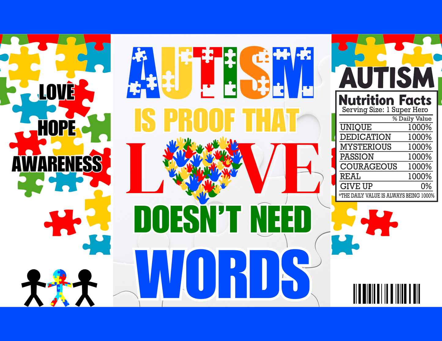 Autism Party Favor Template (Digital Download Editable in Canva)