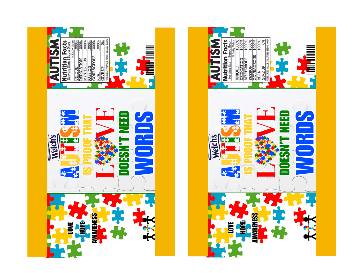 Autism Party Favor Template (Digital Download Editable in Canva)