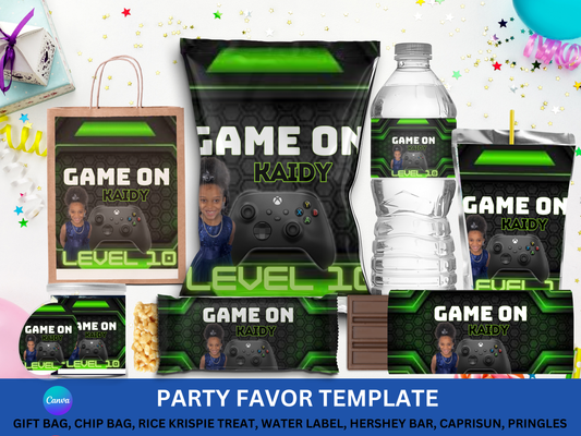Video Game Party Favor Template (Digital Download Editable in Canva)