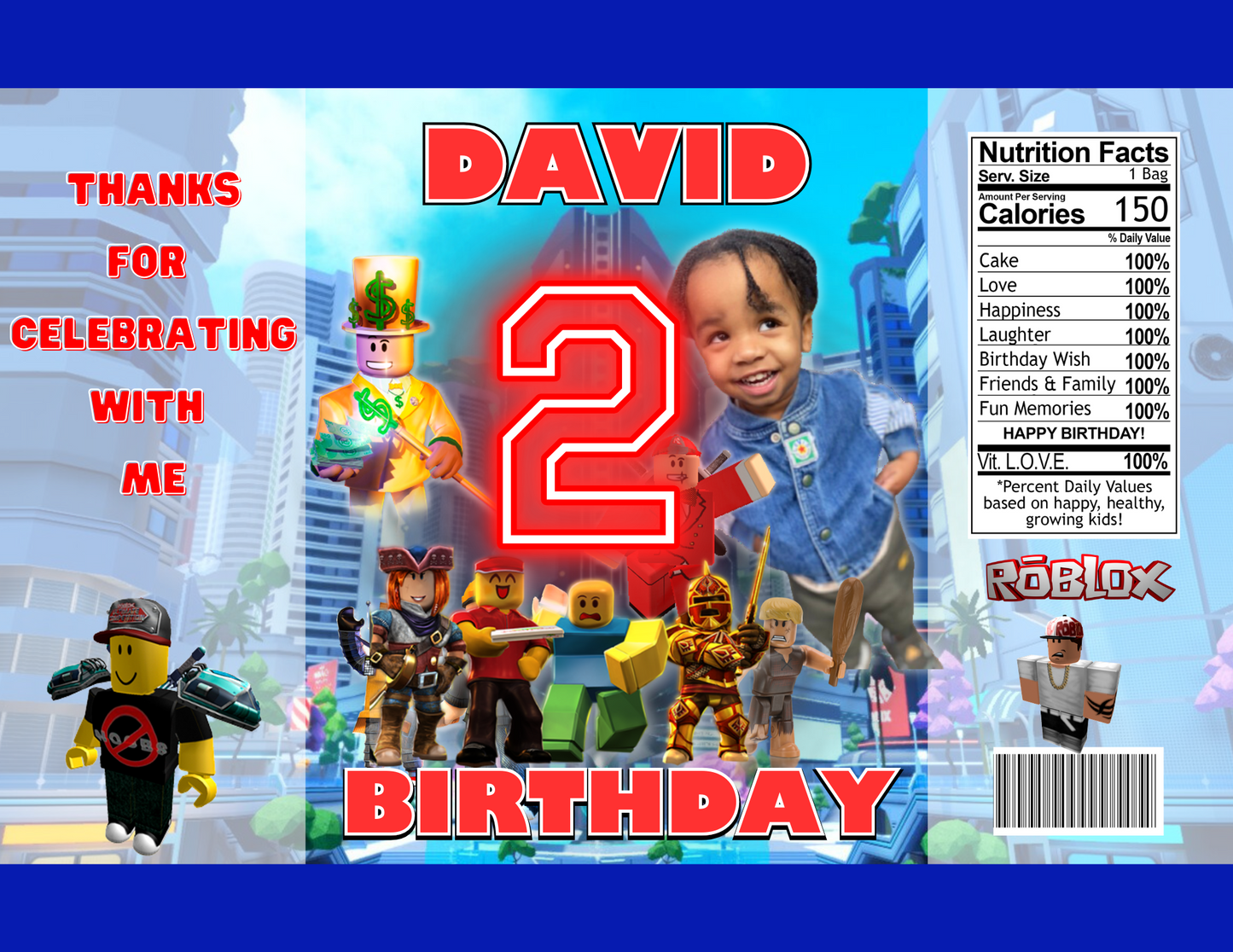 Roblox Party Favor Template (Digital Download Editable in Canva)