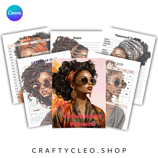 2025 Brown Sugar Journal Template (44 Editable Pages)