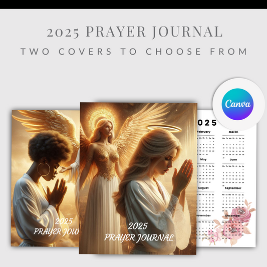 2025 Divine Reflections Prayer Journal Template (75 Editable Pages)
