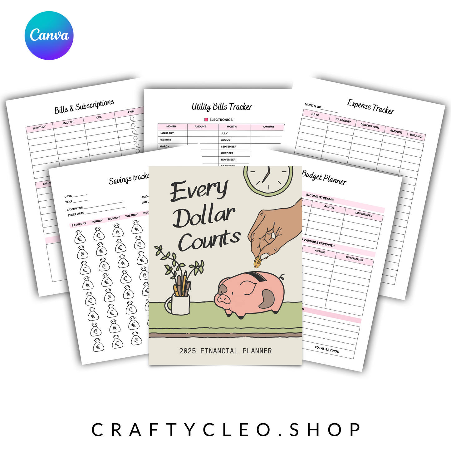 2025 Financial Planner Template (61 Editable Pages)
