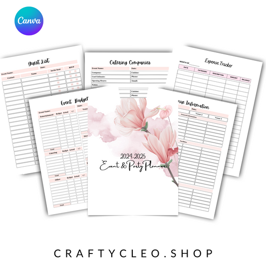 2024-2025 Event and Party Planner Template (68 Editable Pages)