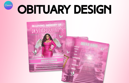 Pink Obituary Template (Editable)