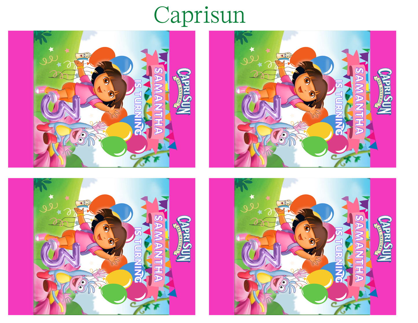Dora The Explorer Party Favor Template (Digital Download Editable in Canva)