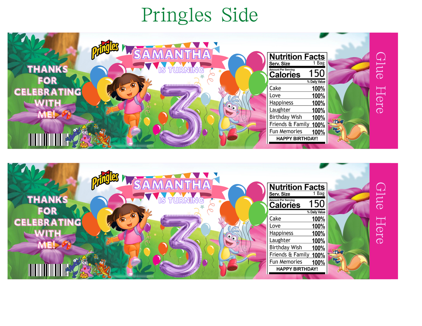Dora The Explorer Party Favor Template (Digital Download Editable in Canva)