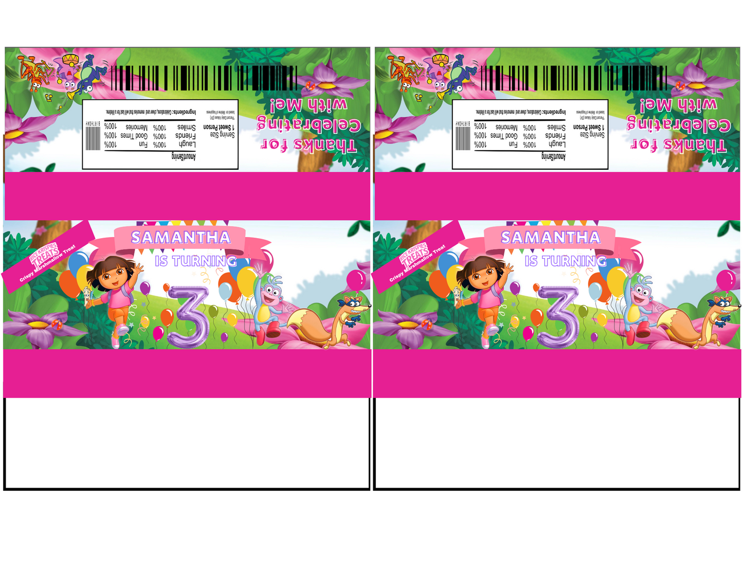 Dora The Explorer Party Favor Template (Digital Download Editable in Canva)