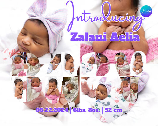 BABY Photo Collage Editable Template