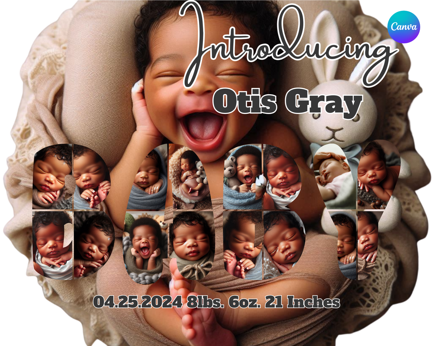 BABY Photo Collage Editable Template