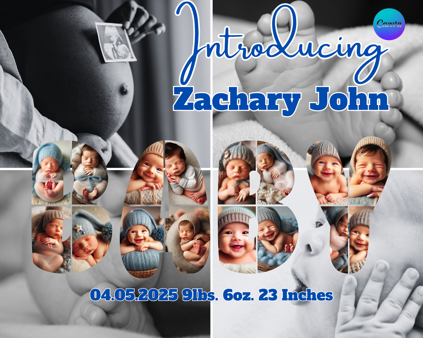 BABY Photo Collage Editable Template