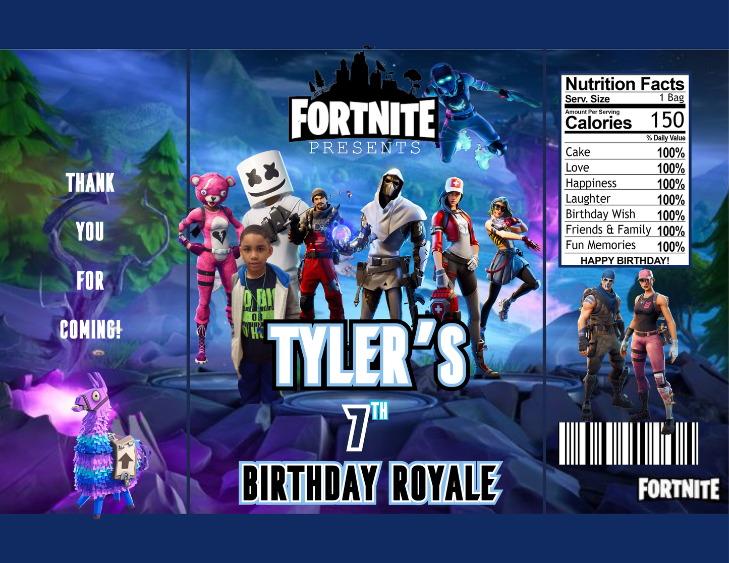 Fortnite Party Favor Template (Digital Download Editable in Canva)