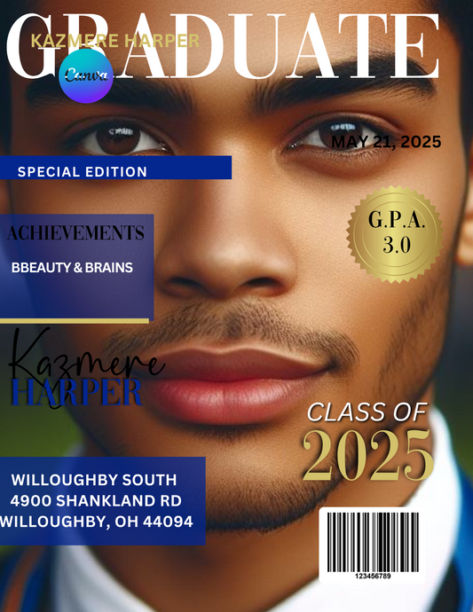 Graduation Magazine Covers Template (2 Editable Covers)