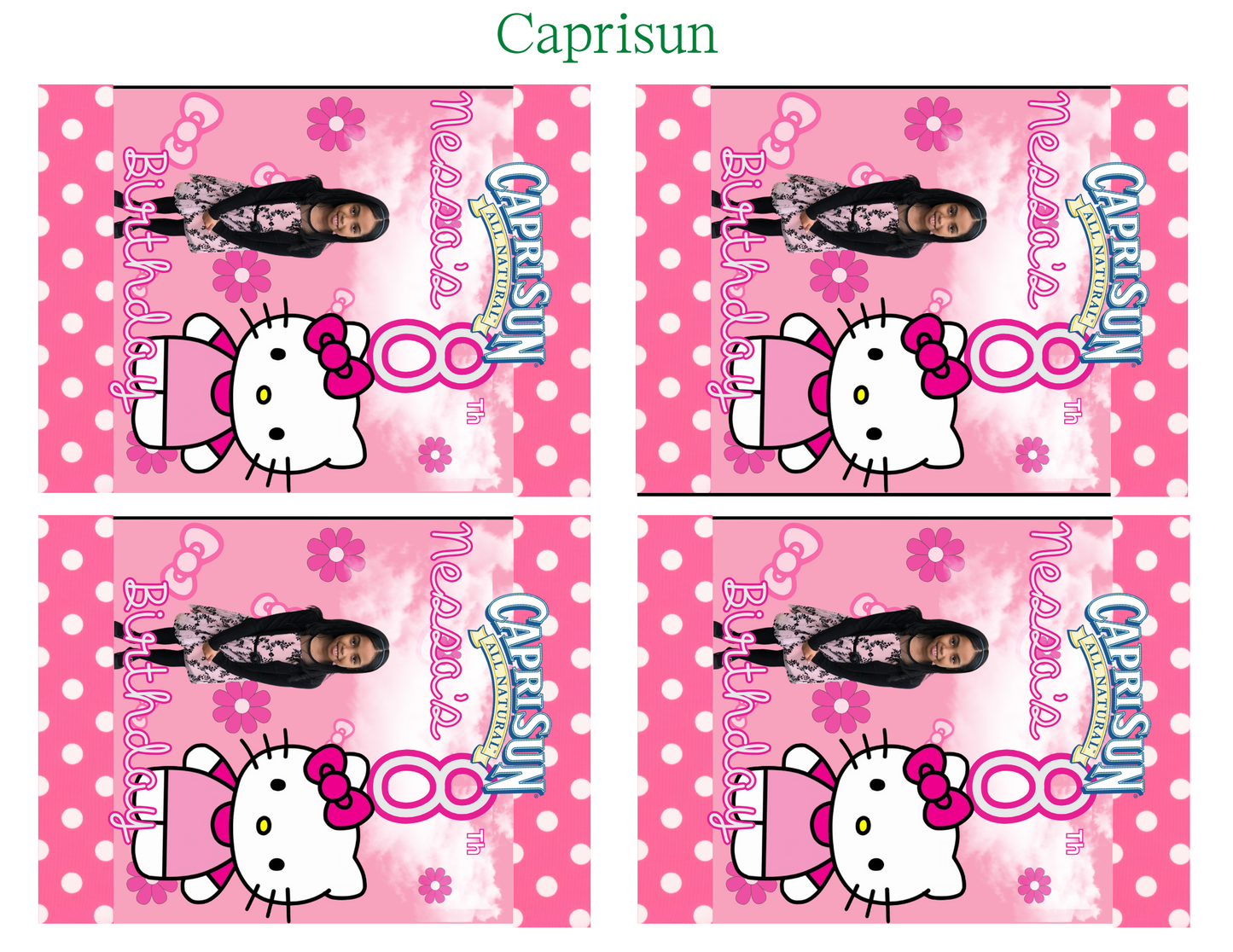 Hello Kitty Party Favor Template (Digital Download Editable in Canva)