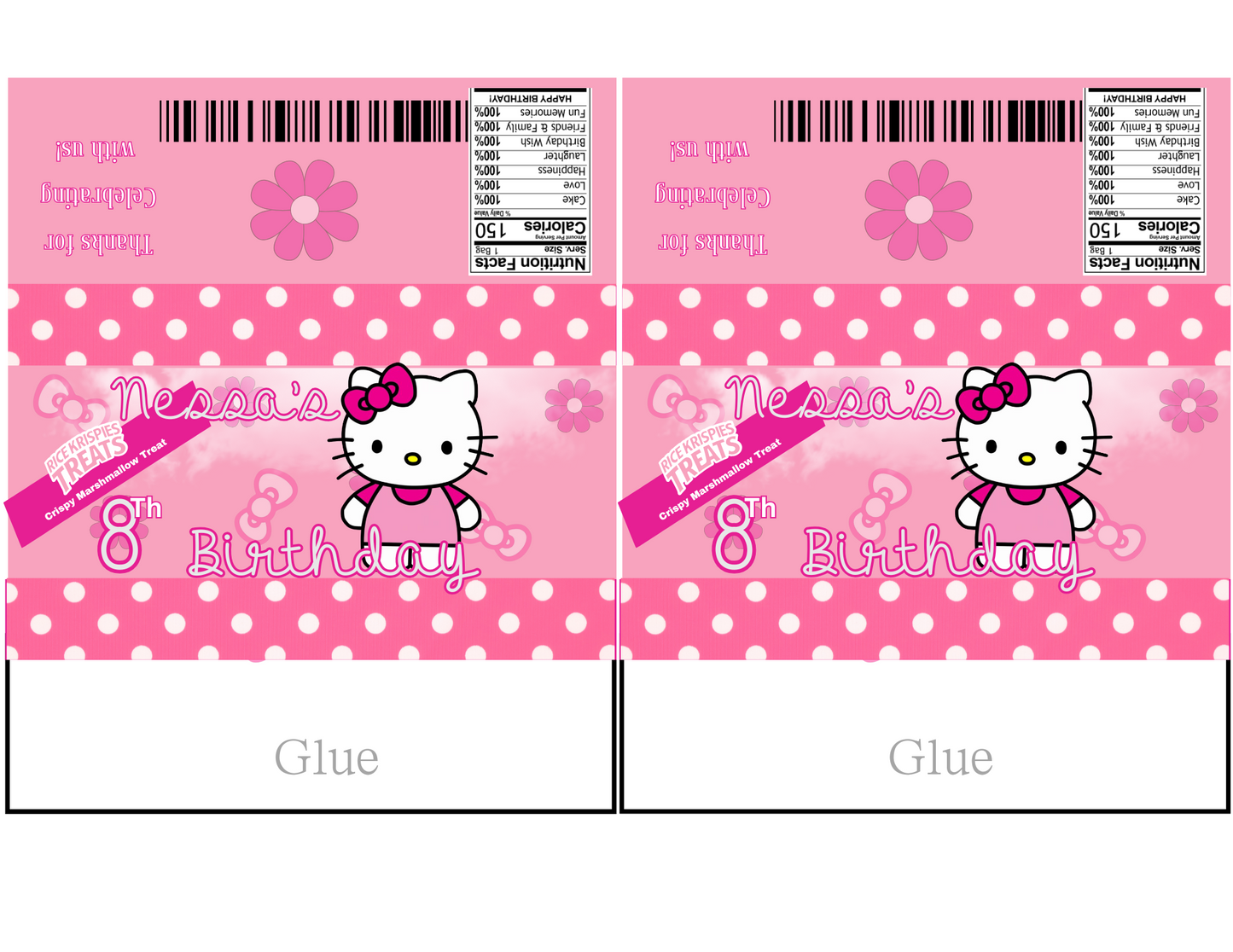 Hello Kitty Party Favor Template (Digital Download Editable in Canva)