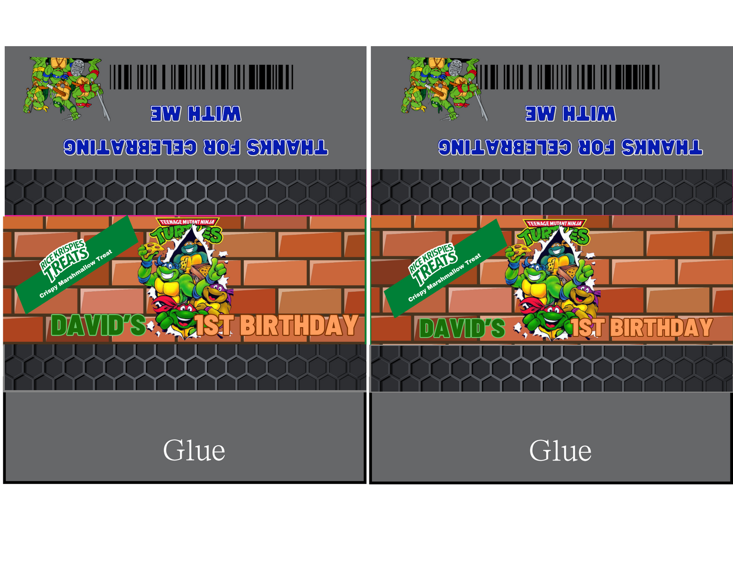 Ninja Turtles Party Favor Template (Digital Download Editable in Canva)