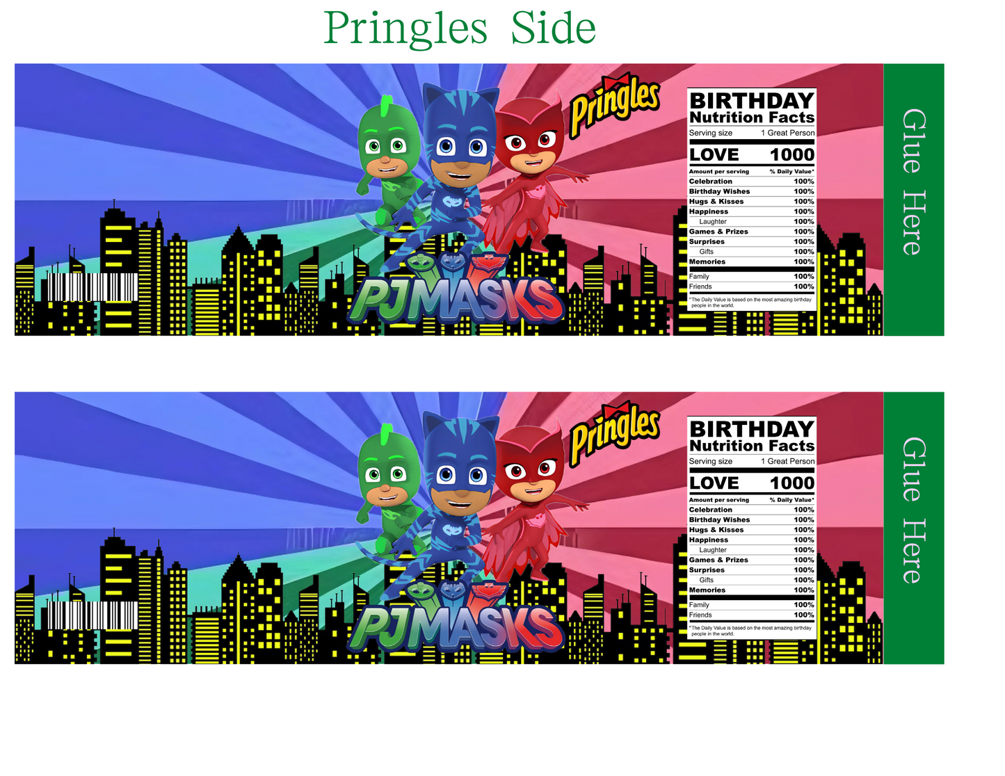 PJ  Mask Party Favor Template (Digital Download Editable in Canva)