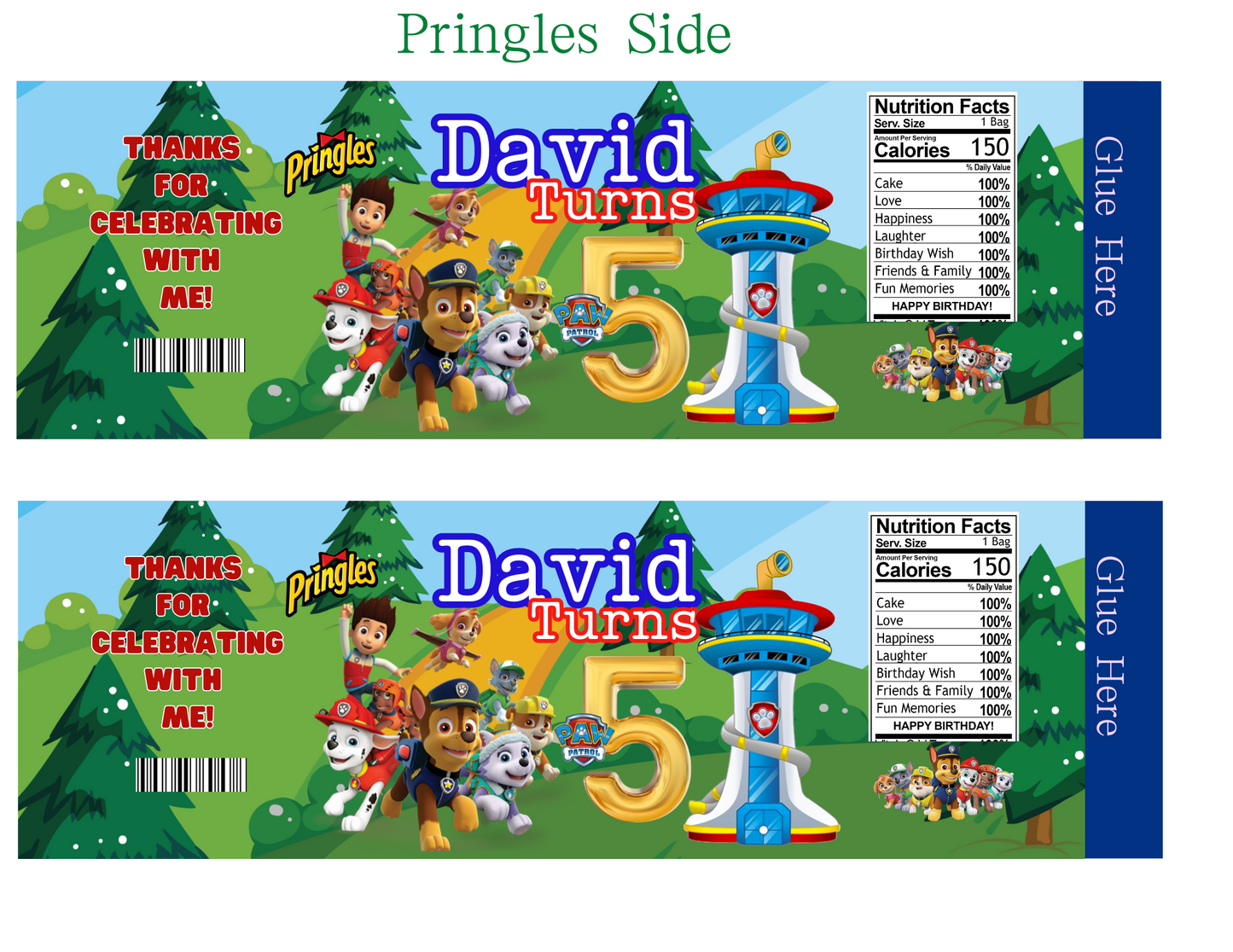 Paw Patrol Party Favor Template (Digital Download Editable in Canva)