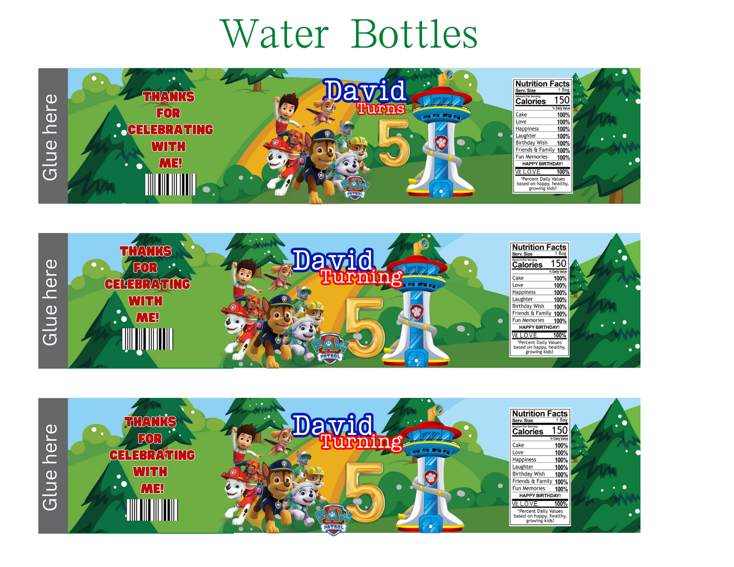 Paw Patrol Party Favor Template (Digital Download Editable in Canva)