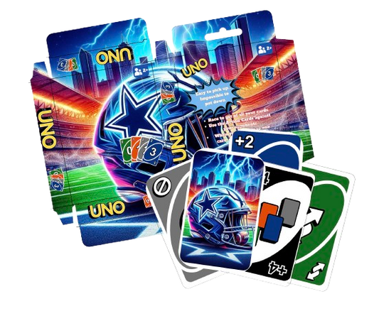 Cowboys Editable UNO Cards with box, Mockup included (Digital Download Editable in Canva)