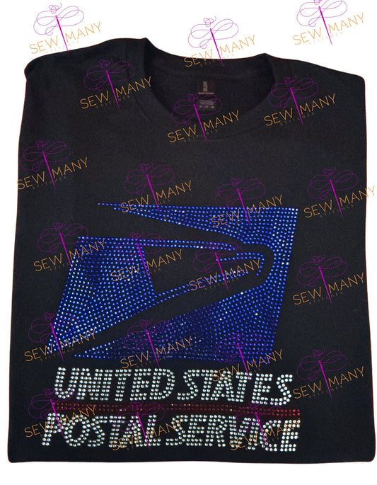 Postal Carrier, Post Office, USPS Shirt, United States Postal Service, USPS T-shirts, Postal Clerk, Mail Handler, Postal Rhinestone