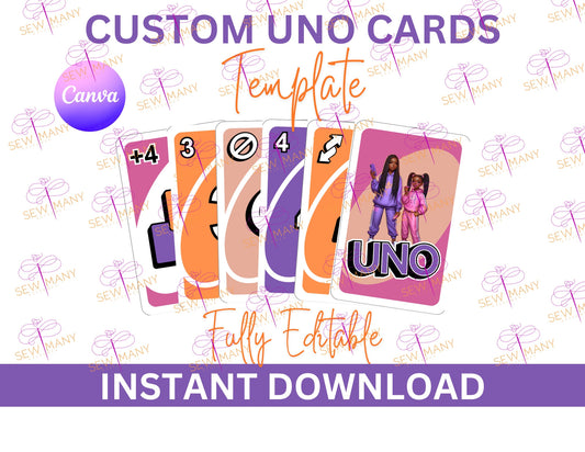 Canva Editable UNO Cards with Mockup, Editable Playing Card, Party Favors, Games, Personalized, Printable, Digital Download