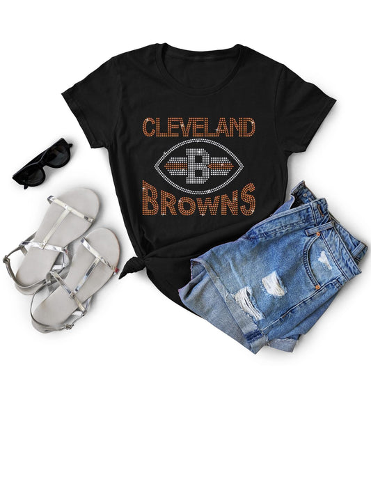 Cleveland, Football, Rhinestone Shirt, Game Day Shirt, Team Fan, Gift, Tail Gate, Browns