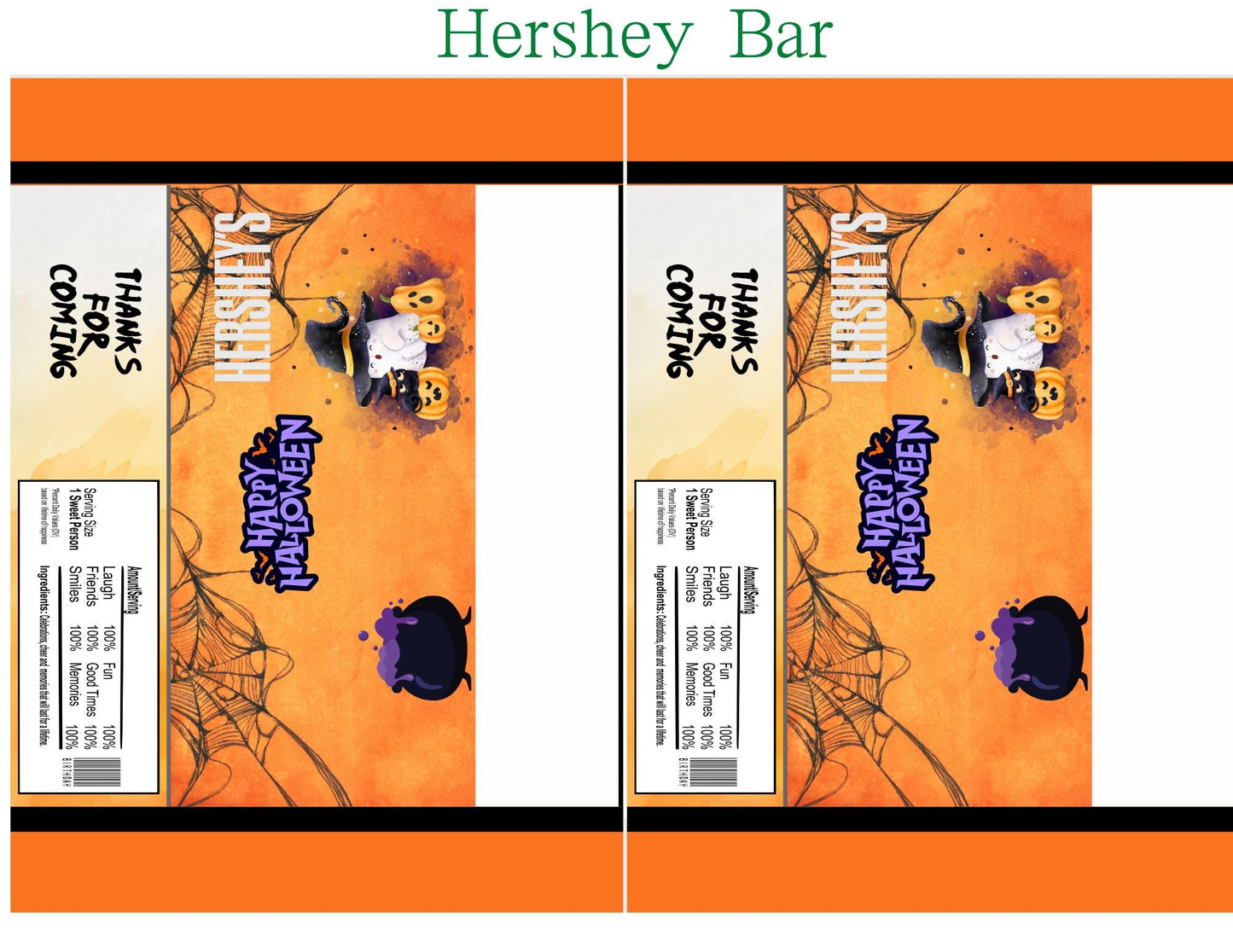 Halloween Party Favors with Mockup (Digital Download Editable in Canva)