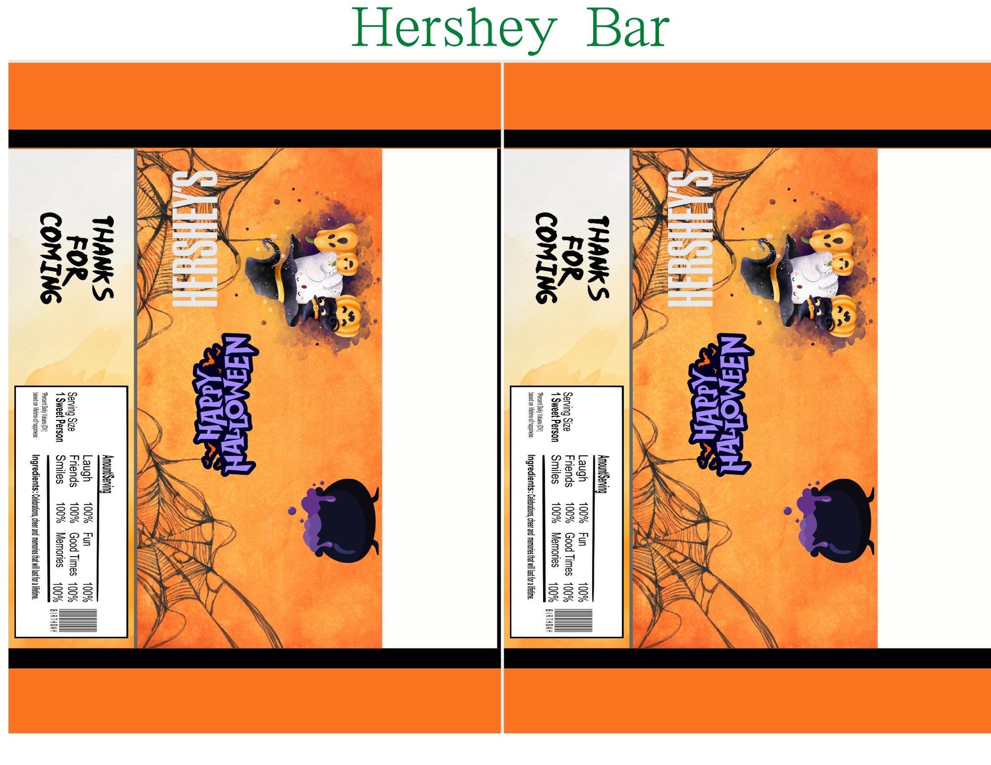 Halloween Party Favors with Mockup (Digital Download Editable in Canva)