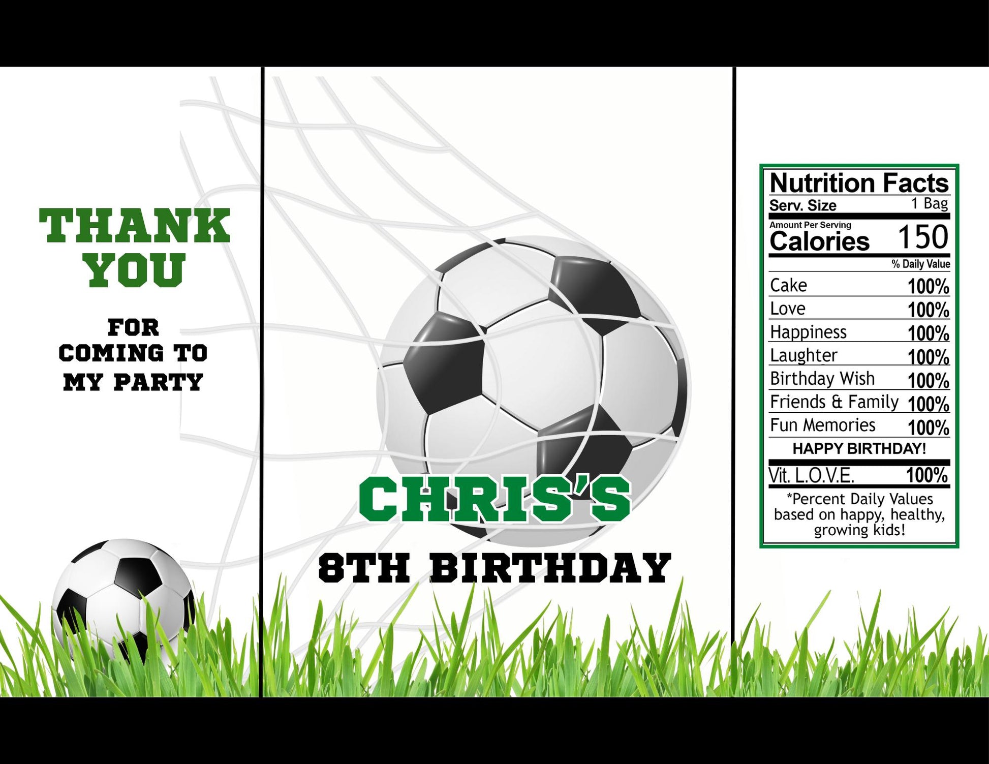 Soccer Party Favors with Mockup (Digital Download Editable in Canva)