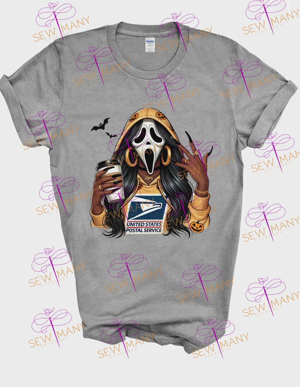Halloween Ghostface Inspired Postal T-Shirt | Hip-Hop Legend Graphic Tee, gift, mailman, USPS, United States Postal Service
