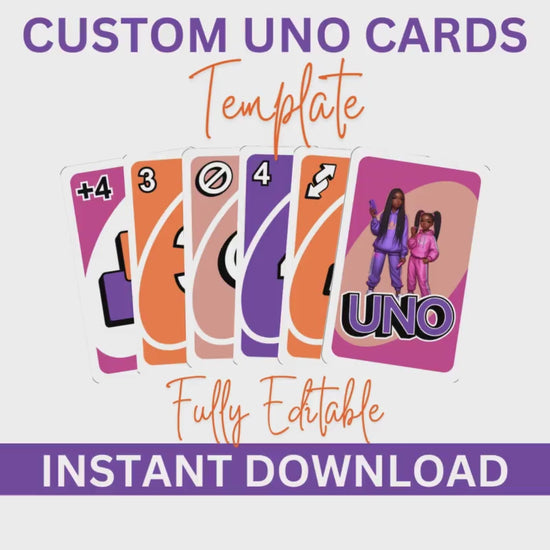 Canva Editable UNO Cards with Mockup, Editable Playing Card, Party Favors, Games, Personalized, Printable, Digital Download