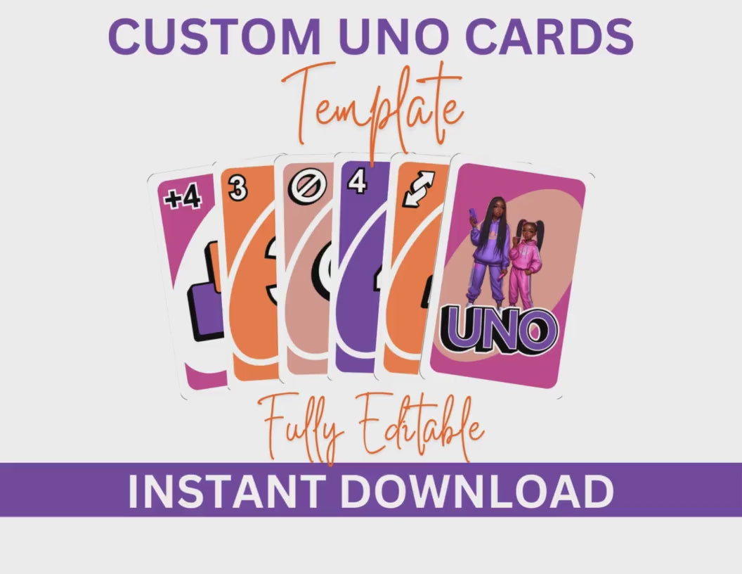 Canva Editable UNO Cards with Mockup, Editable Playing Card, Party Favors, Games, Personalized, Printable, Digital Download