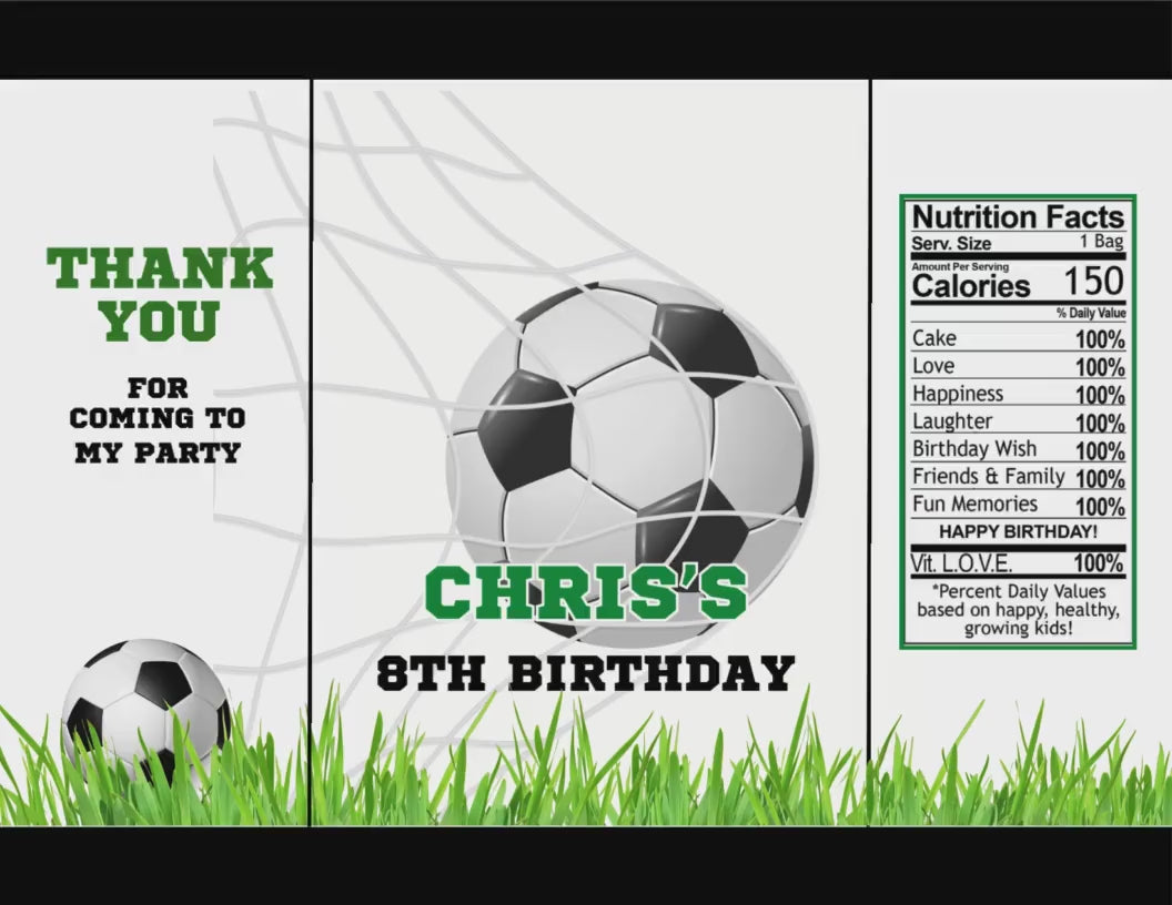 Soccer Party Favors with Mockup (Digital Download Editable in Canva)